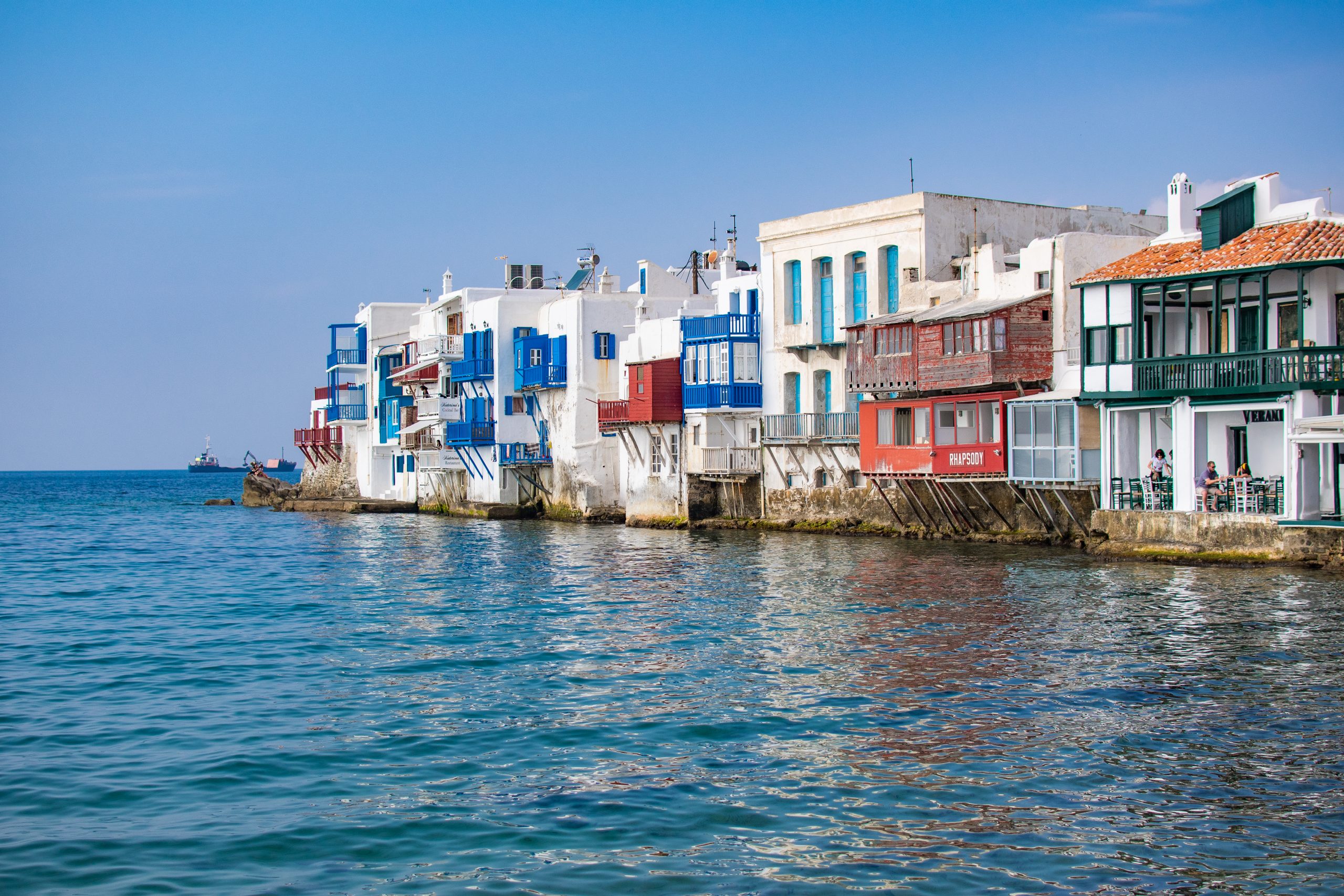 Mykonos, mikonos Greek island, part of the Cyclades, Greece. souk